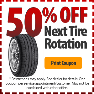 50 percent off tire rotation